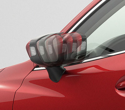 Mazda anklappbare Außenspiegel
